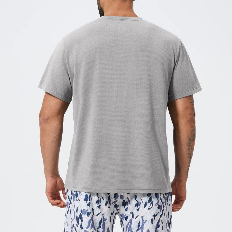 XW-DDX1094 Wholesale Loose Fitness Short Sleeve Active Wear Solid Color Gym Skin Friendly Tee for Men Custom T Shirt Sport