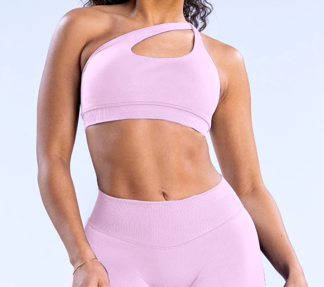 High elastic ultra-fine matte nylon halter neck beautiful back large backless one-shoulder seamless sports bra yoga bra underwear