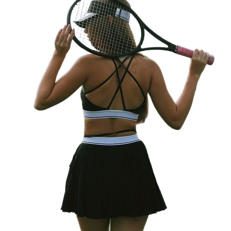 European and American sexy tube top women's deep V-neck gathered contrast color beautiful back sports bottoming suspender underwear chest wrap vest cross-border