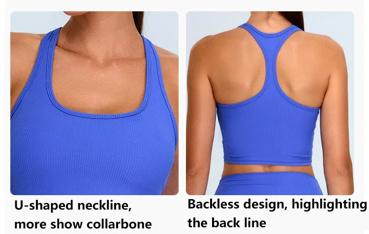 XW-TM0208 U Neck Backless Women Workout Activewear Plus Size Sports Fitness Sleeveless Yoga Corset Gym Crop Tops