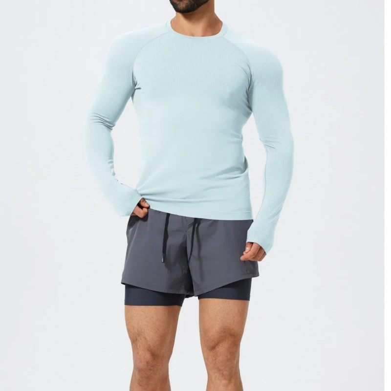 XW-DCX1058-3 2025 New Custom Logo Quick Dry Nude Fabric Hoodie Fitness Long Sleeve Active Wear Gym Sweatshirt Mens Sports Shirts