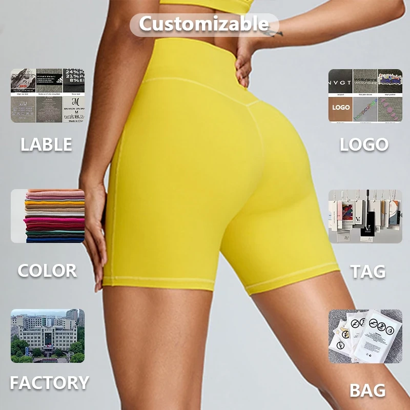 XW-TM0169 Breathable Custom Workout Women High Waist Quick Dry Fitness Elastic Sports Activewear Yoga Gym Shorts