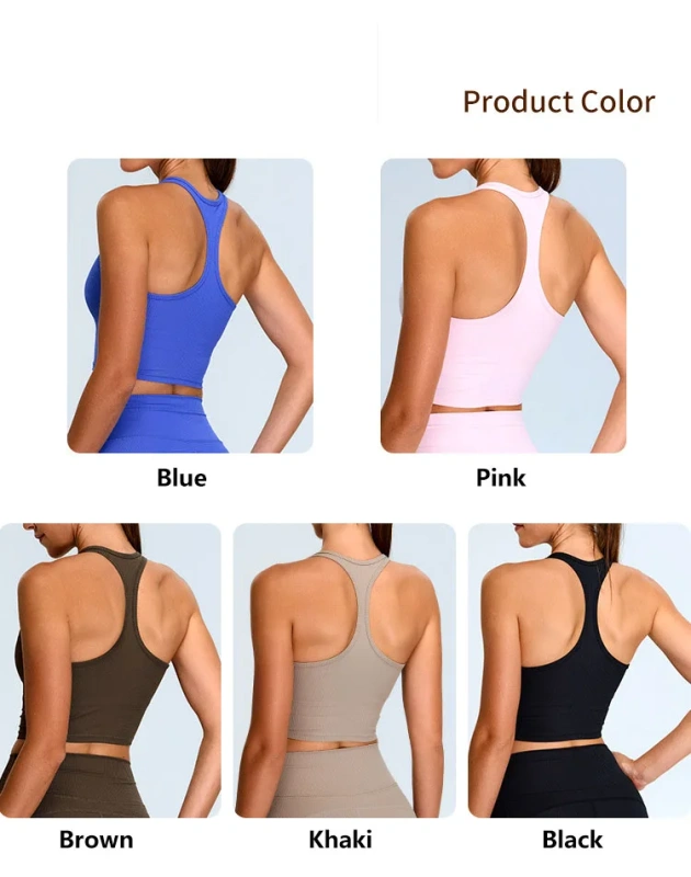 XW-TM0208 U Neck Backless Women Workout Activewear Plus Size Sports Fitness Sleeveless Yoga Corset Gym Crop Tops