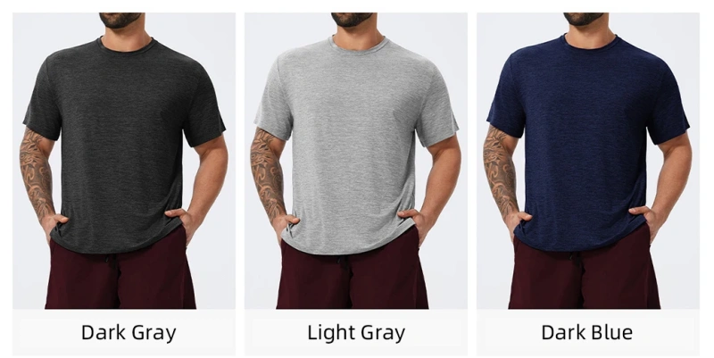 XW-DDX1105 High Quality Solid Color Fitness Loose Activewear Short Sleeve Personalized Gym Tee for Men Custom T Shirt Sport