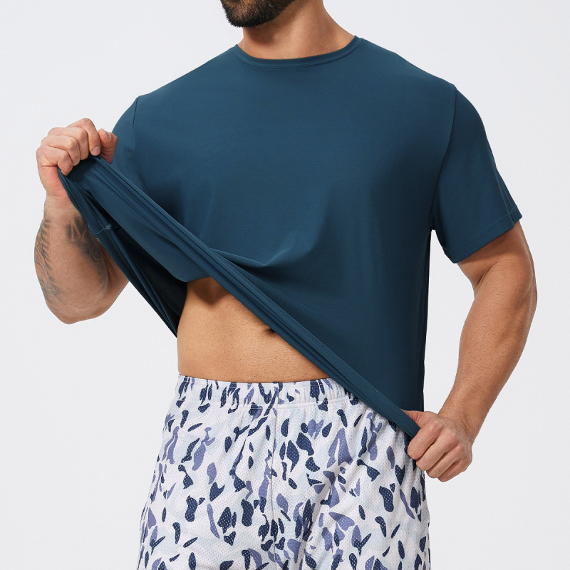Cross-border short-sleeved T-shirt fitness sports casual tops men's round neck basketball football T-shirt