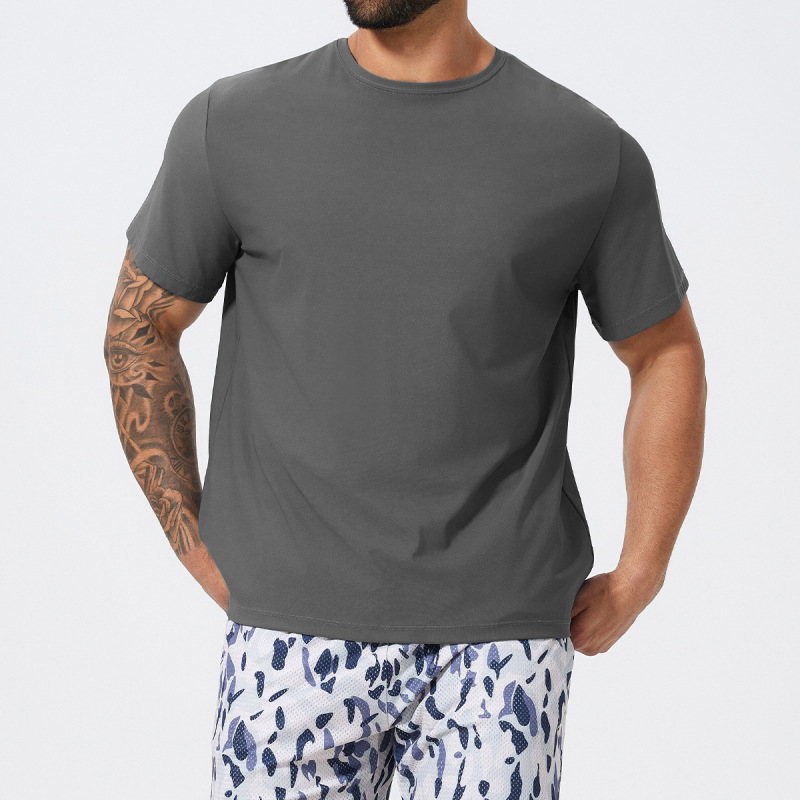 Cross-border short-sleeved T-shirt fitness sports casual tops men's round neck basketball football T-shirt