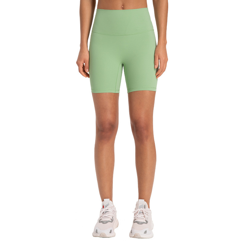 New Yoga Shorts Women's Nude Feeling No Embarrassment Line Tight Sports Three-quarter Pants Summer Fitness Yoga Clothes DK067