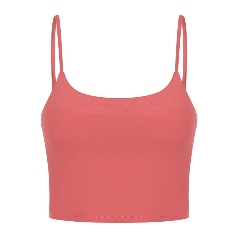 New Yoga Tops Women's Sports Bra with Chest Pads Thin Straps Beautiful Back Fitness Vest Suspender Yoga Clothes C5238