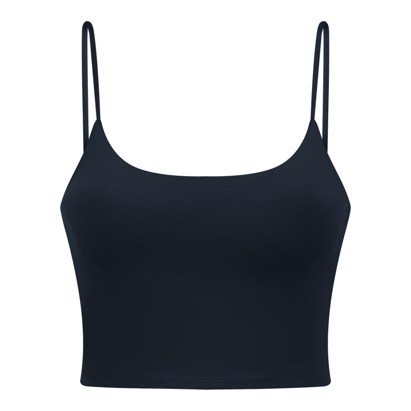 New Yoga Tops Women's Sports Bra with Chest Pads Thin Straps Beautiful Back Fitness Vest Suspender Yoga Clothes C5238