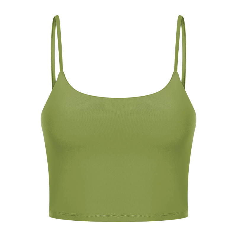 New Yoga Tops Women's Sports Bra with Chest Pads Thin Straps Beautiful Back Fitness Vest Suspender Yoga Clothes C5238