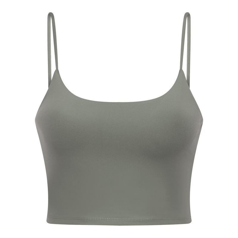 New Yoga Tops Women's Sports Bra with Chest Pads Thin Straps Beautiful Back Fitness Vest Suspender Yoga Clothes C5238