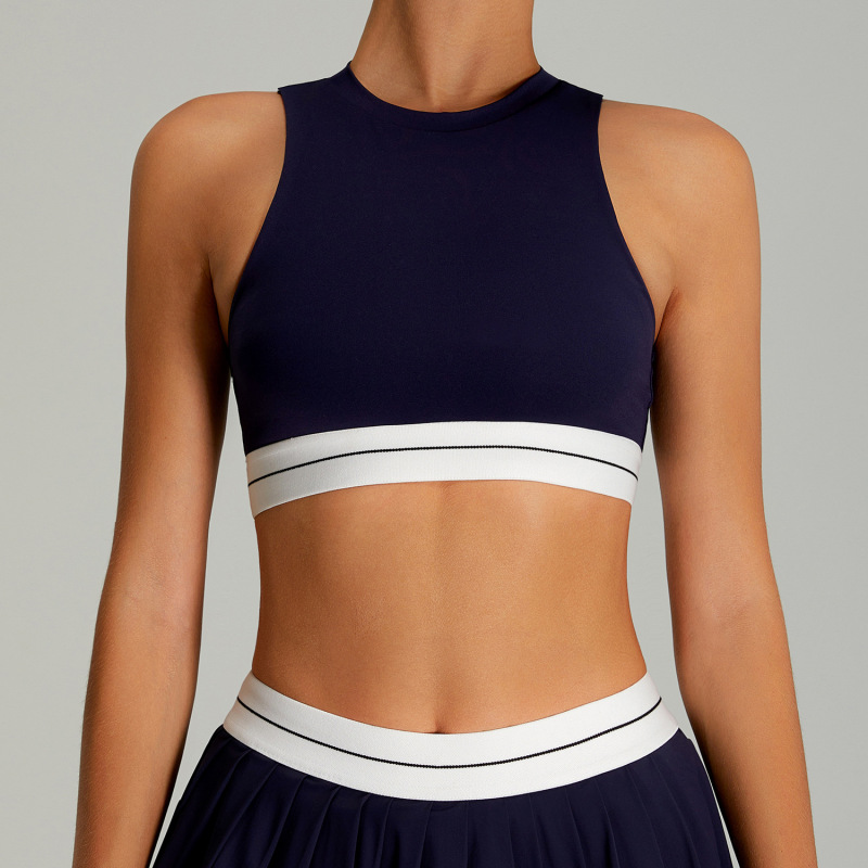 Cross-border nude stitching quick-drying sports vest beautiful back women fitness running yoga top tight yoga clothes