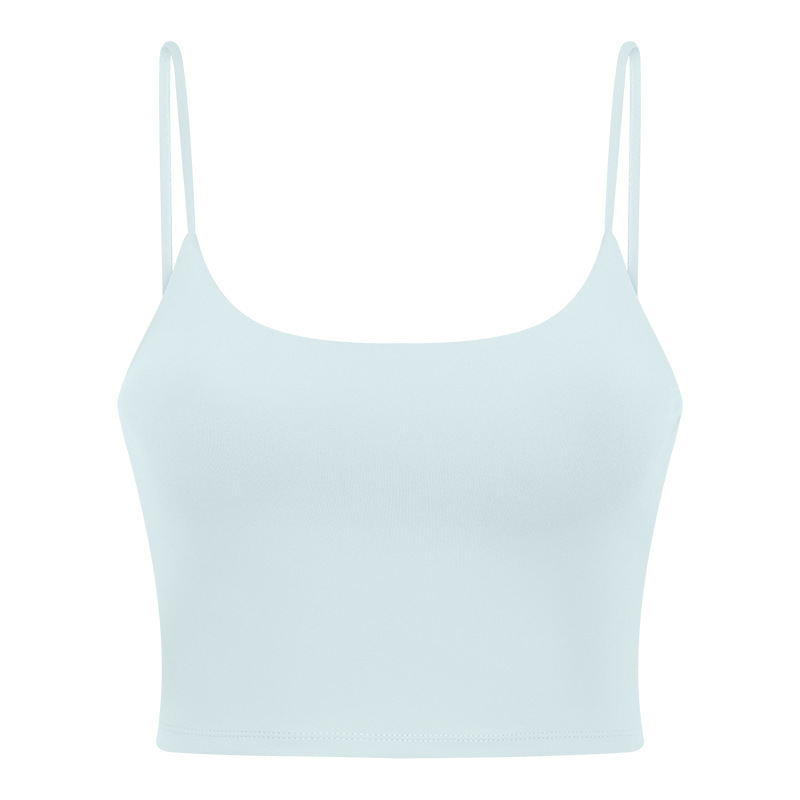 New Yoga Tops Women's Sports Bra with Chest Pads Thin Straps Beautiful Back Fitness Vest Suspender Yoga Clothes C5238