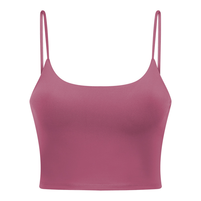 New Yoga Tops Women's Sports Bra with Chest Pads Thin Straps Beautiful Back Fitness Vest Suspender Yoga Clothes C5238