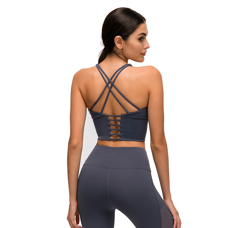 New beautiful back sports bra women's backless fitness yoga bra thin camisole top summer D19095