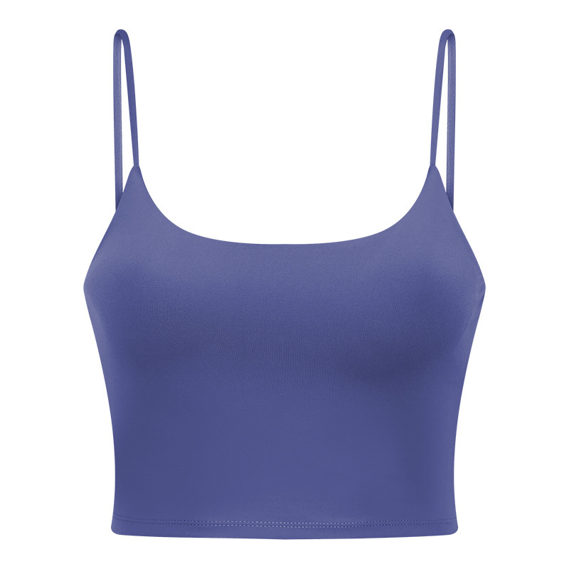 New Yoga Tops Women's Sports Bra with Chest Pads Thin Straps Beautiful Back Fitness Vest Suspender Yoga Clothes C5238