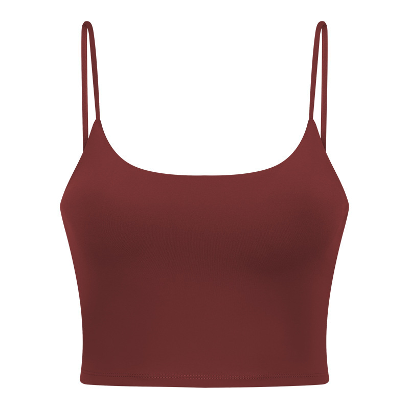 New Yoga Tops Women's Sports Bra with Chest Pads Thin Straps Beautiful Back Fitness Vest Suspender Yoga Clothes C5238