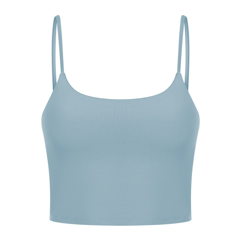 New Yoga Tops Women's Sports Bra with Chest Pads Thin Straps Beautiful Back Fitness Vest Suspender Yoga Clothes C5238