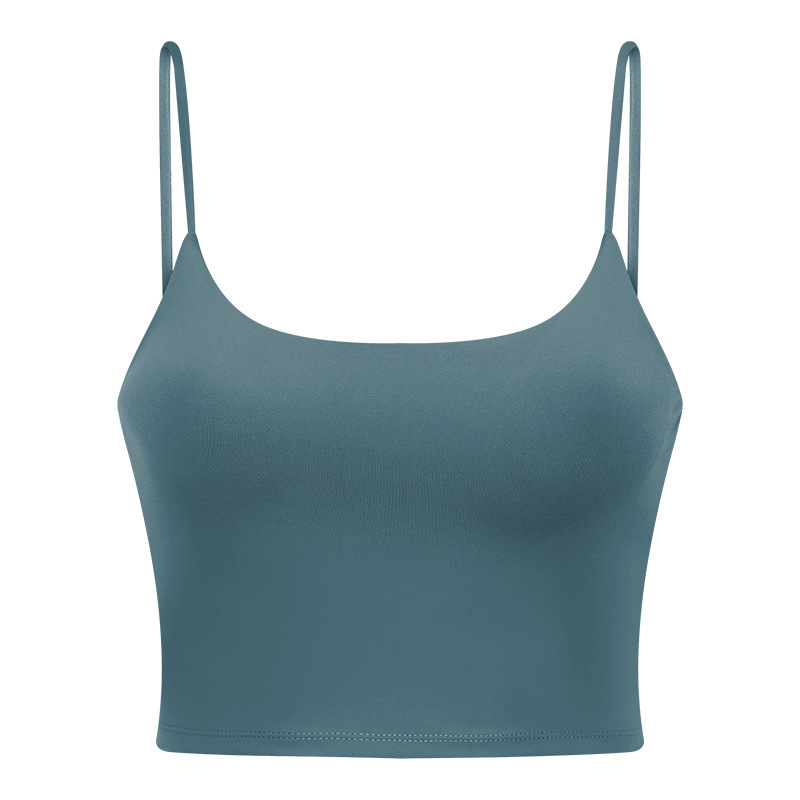 New Yoga Tops Women's Sports Bra with Chest Pads Thin Straps Beautiful Back Fitness Vest Suspender Yoga Clothes C5238