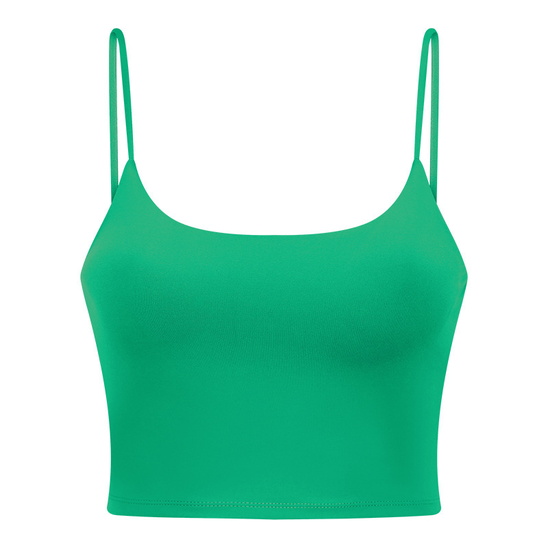 New Yoga Tops Women's Sports Bra with Chest Pads Thin Straps Beautiful Back Fitness Vest Suspender Yoga Clothes C5238