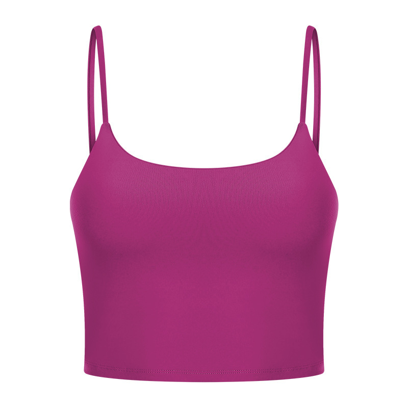 New Yoga Tops Women's Sports Bra with Chest Pads Thin Straps Beautiful Back Fitness Vest Suspender Yoga Clothes C5238