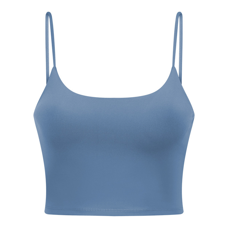 New Yoga Tops Women's Sports Bra with Chest Pads Thin Straps Beautiful Back Fitness Vest Suspender Yoga Clothes C5238
