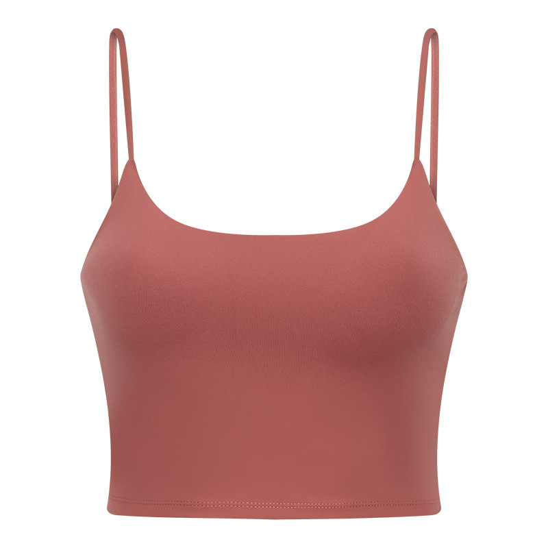 New Yoga Tops Women's Sports Bra with Chest Pads Thin Straps Beautiful Back Fitness Vest Suspender Yoga Clothes C5238
