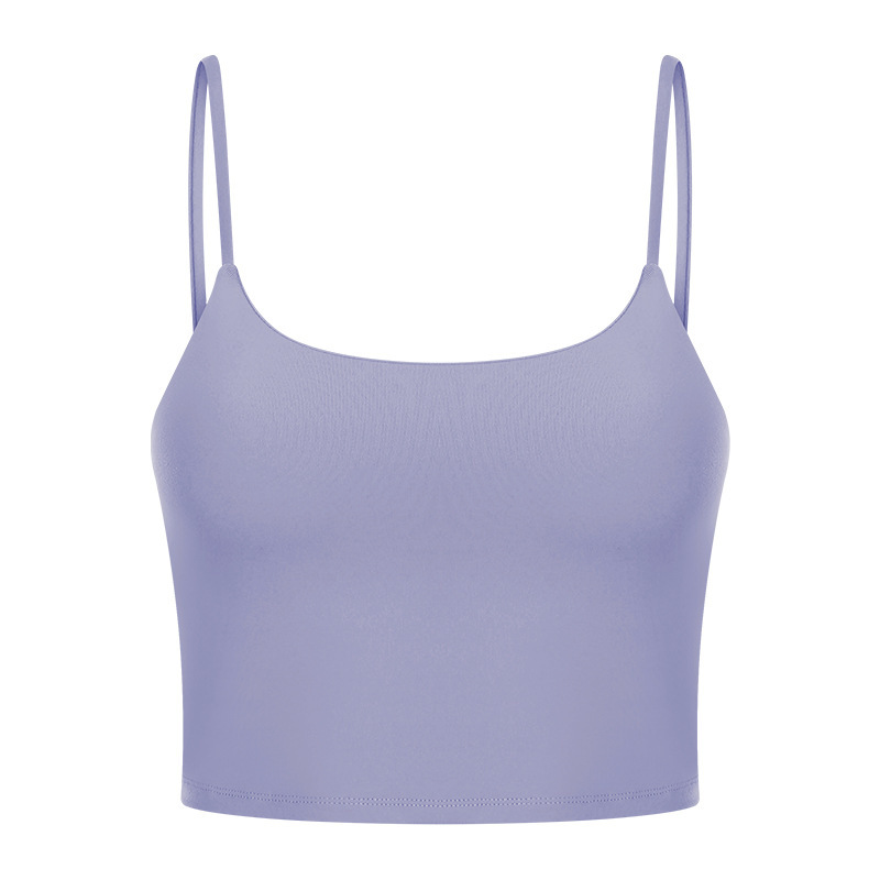 New Yoga Tops Women's Sports Bra with Chest Pads Thin Straps Beautiful Back Fitness Vest Suspender Yoga Clothes C5238