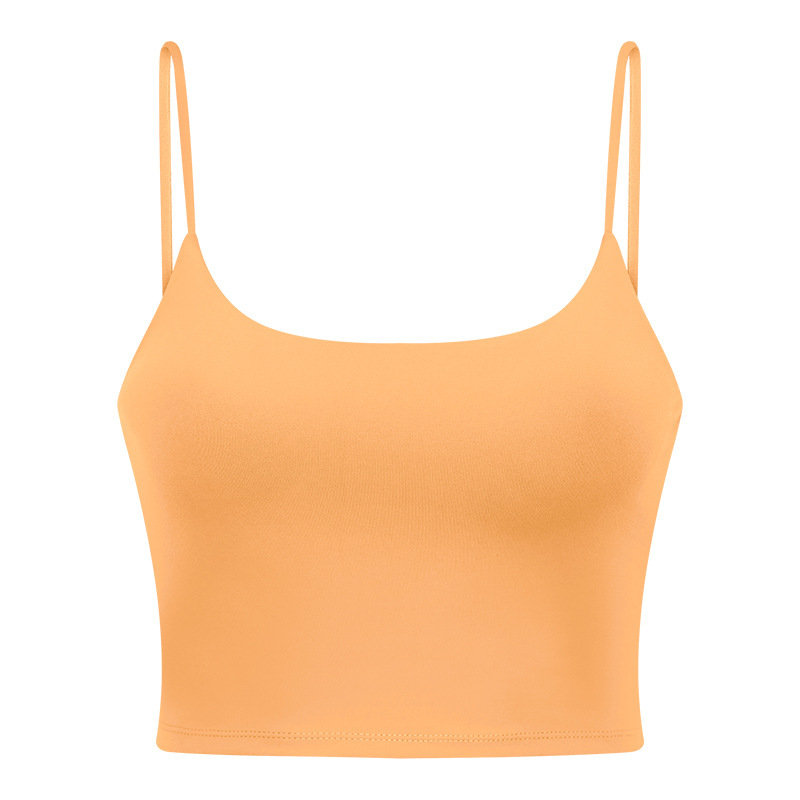 New Yoga Tops Women's Sports Bra with Chest Pads Thin Straps Beautiful Back Fitness Vest Suspender Yoga Clothes C5238