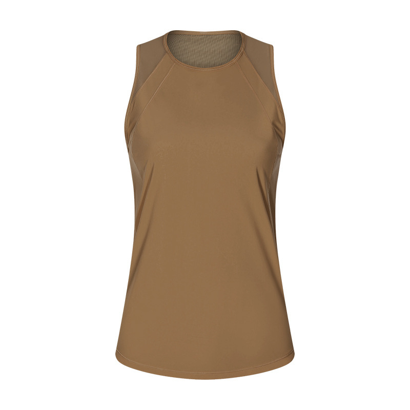 Quick-drying breathable hollow vest light sports cover-up yoga clothes fitness back sleeveless top female DT051