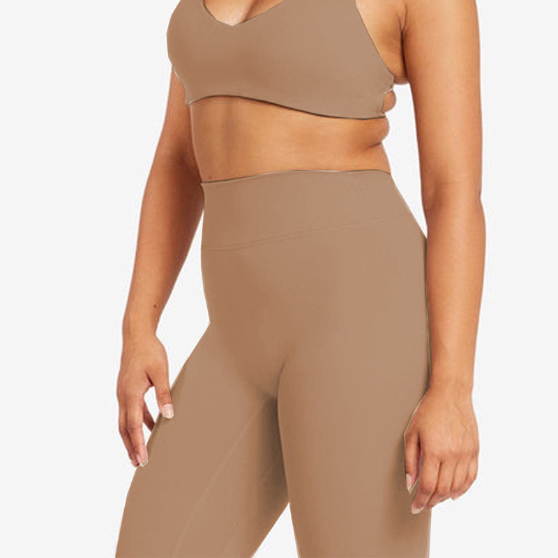 European and American foreign trade cross-border yoga fitness vest with chest pads and beautiful back slings nude quick-drying high waist sports training pants