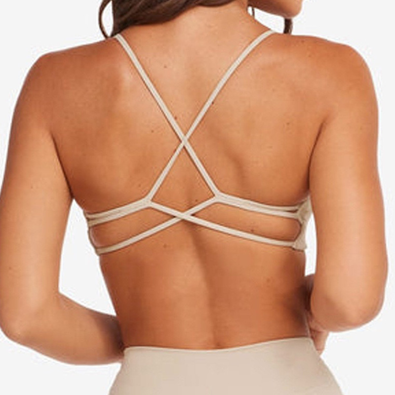 European and American foreign trade cross-border yoga fitness vest with chest pads and beautiful back slings nude quick-drying high waist sports training pants
