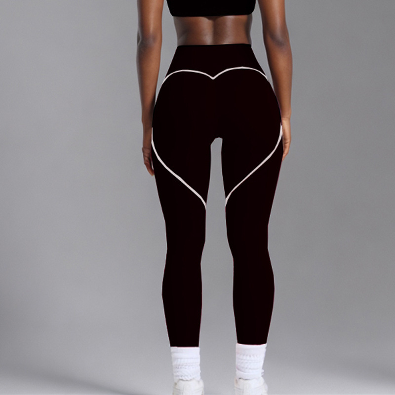 European and American foreign trade cross-border nude beauty back sports contrast color bra suspenders peach hips high elastic quick-drying hip-lifting yoga pants