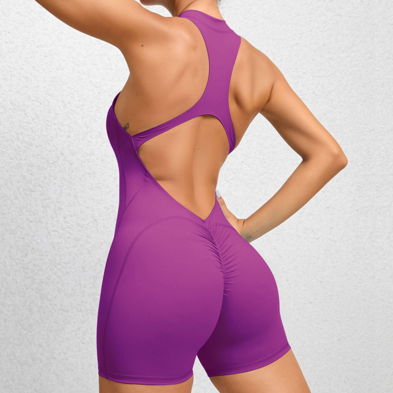 QS-Q22-Woman Cross Back Jumpsuit
