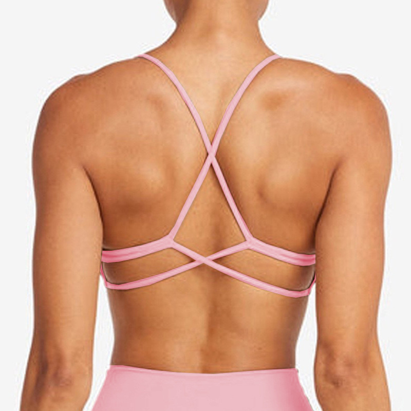 European and American foreign trade cross-border yoga fitness vest with chest pads and beautiful back slings nude quick-drying high waist sports training pants