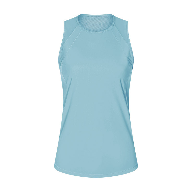 Quick-drying breathable hollow vest light sports cover-up yoga clothes fitness back sleeveless top female DT051