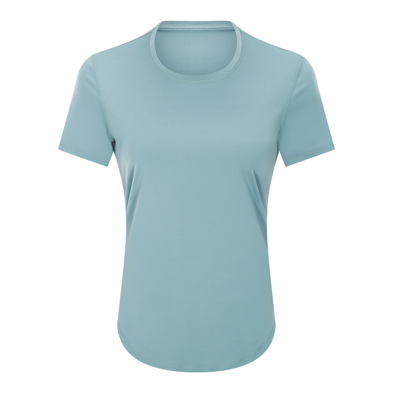 Summer thin loose yoga short-sleeved women's sanded breathable fitness tops sports running quick-drying clothes DS075