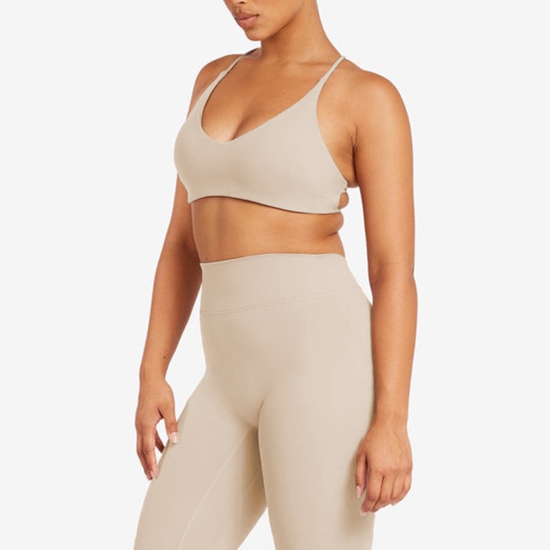 European and American foreign trade cross-border yoga fitness vest with chest pads and beautiful back slings nude quick-drying high waist sports training pants