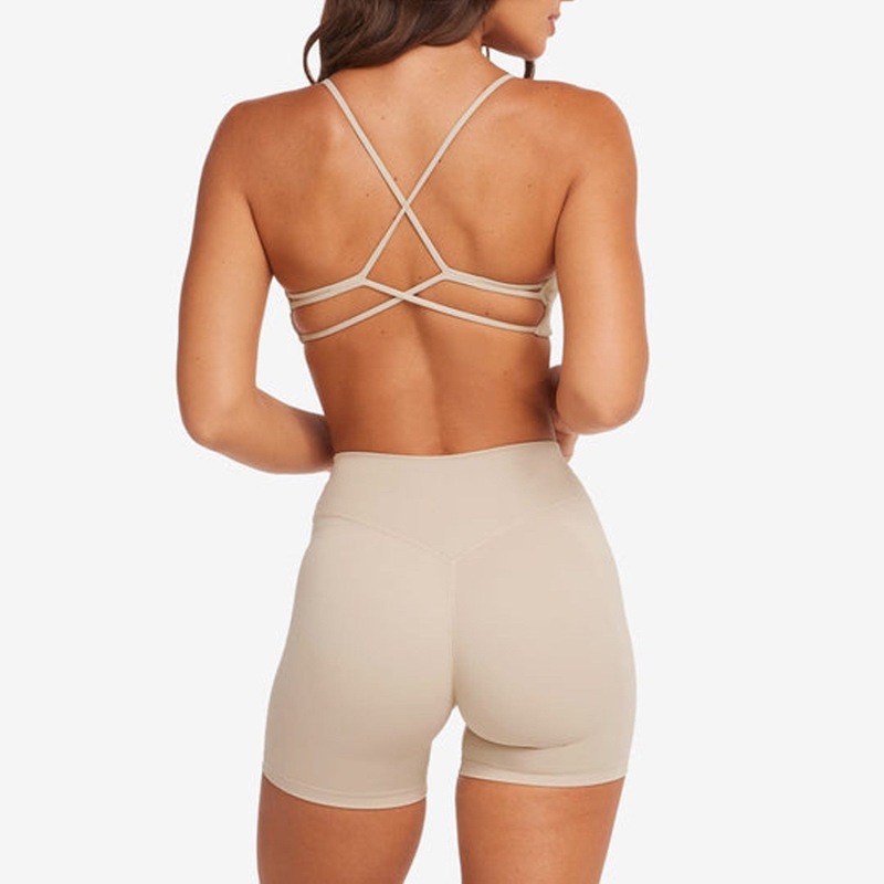 European and American foreign trade cross-border yoga fitness vest with chest pads and beautiful back slings nude quick-drying high waist sports training pants