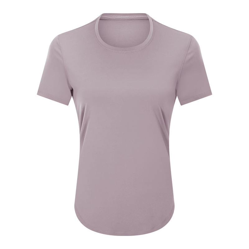 Summer thin loose yoga short-sleeved women's sanded breathable fitness tops sports running quick-drying clothes DS075