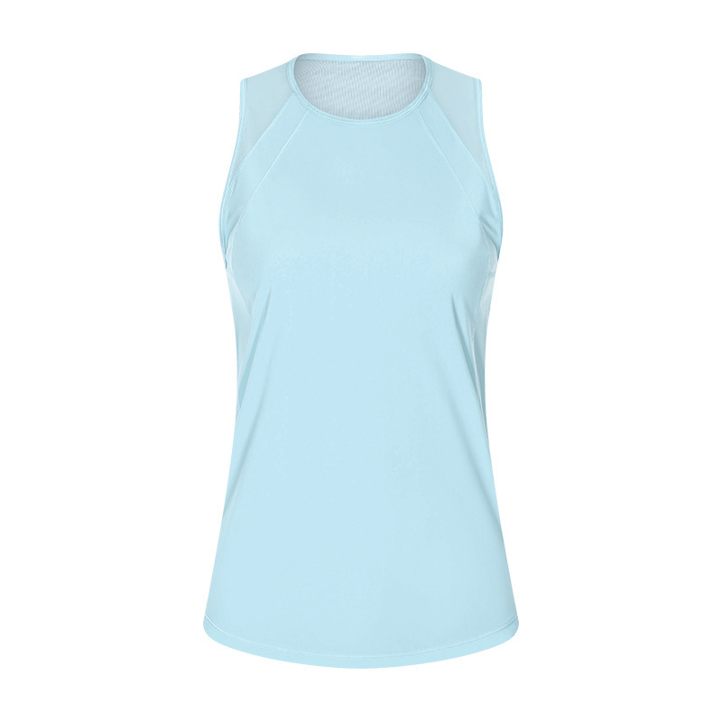 Quick-drying breathable hollow vest light sports cover-up yoga clothes fitness back sleeveless top female DT051