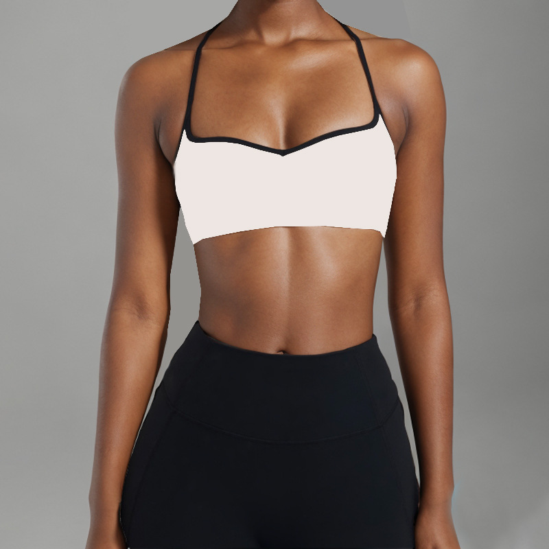 European and American foreign trade cross-border nude beauty back sports contrast color bra suspenders peach hips high elastic quick-drying hip-lifting yoga pants