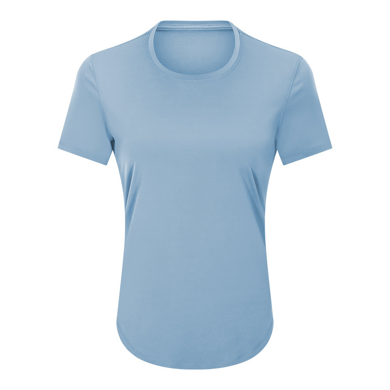 Summer thin loose yoga short-sleeved women's sanded breathable fitness tops sports running quick-drying clothes DS075