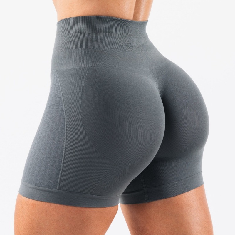 Amazon super soft feel tight body shaping hip lifting cationic seamless jacquard three-quarter pants fitness shorts yoga pants