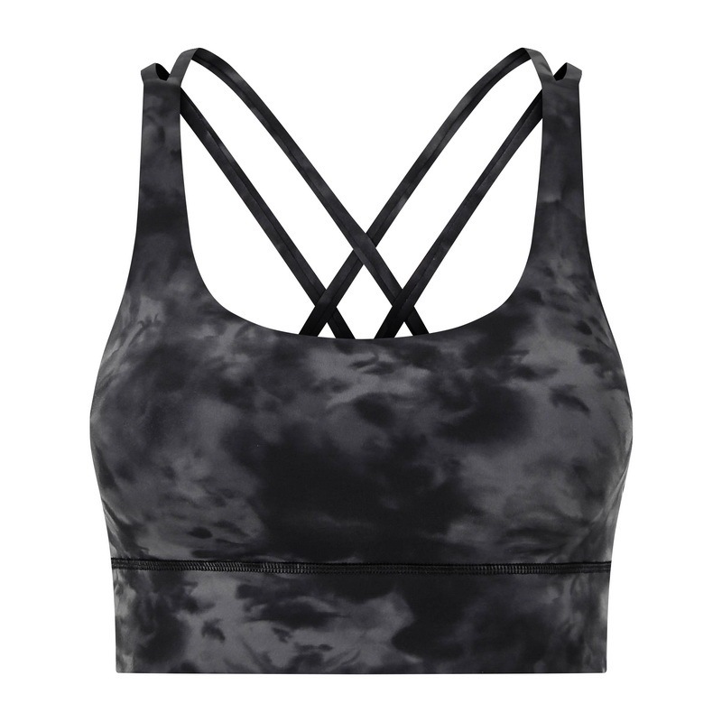 New cross back yoga bra double-sided brushed nude feeling high strength shockproof push-up sports bra DW002