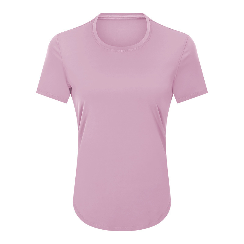 Summer thin loose yoga short-sleeved women's sanded breathable fitness tops sports running quick-drying clothes DS075