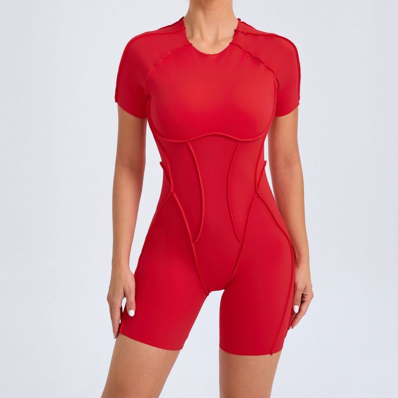 QS-50310-Woman Short-Sleeved Jumpsuit