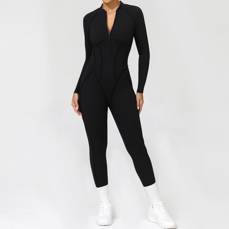 QS-25633-Woman Long-sleeved One-piece Leggings