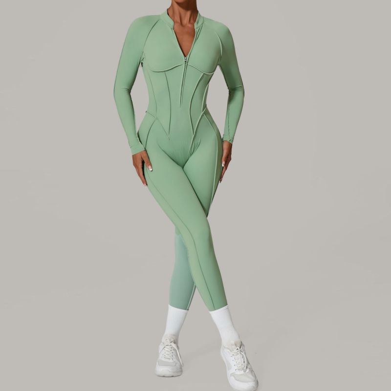QS-25633-Woman Long-sleeved One-piece Leggings
