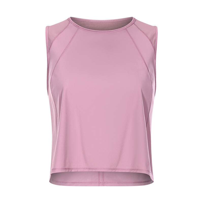 Cross-border new sleeveless vest navel-baring short sexy hollow quick-drying breathable sports leisure yoga clothes DT050